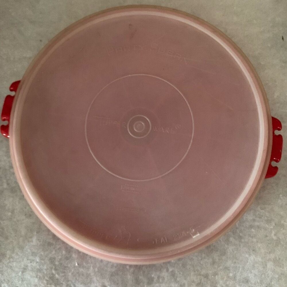 Vintage Tupperware Red Party Susan 405-9 With 224-5 Lid